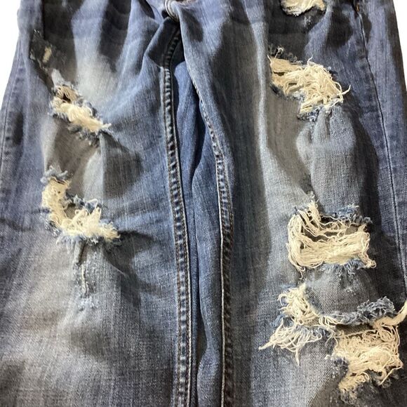Vigoss The Thompson Tomboy Medium Wash Distressed Ripped Blue Jeans Women’s Size - Picture 4 of 10